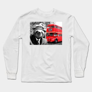 Sloth in London - Print / Home Decor / Wall Art / Poster / Gift / Birthday / Sloth Lover Gift / Animal print Canvas Print Long Sleeve T-Shirt